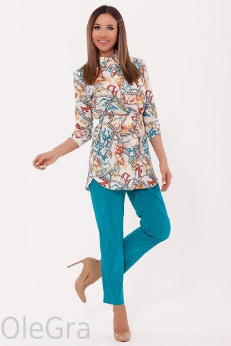 Удлиненная блуза с асимметричным низом туника рубашка летняя