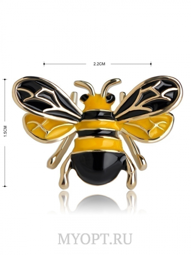 Брошь Пчелка 15х22мм BLUCOME 004136b
