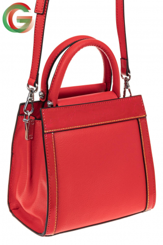 Классическая женская сумка из натуральной кожи, цвет красный