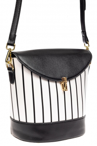 Женская сумка из кожзама сумка с клапаном, цвет черный