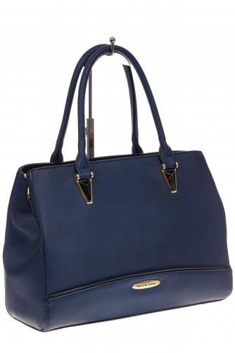 Классическая женская сумка из искусственной кожи, цвет синий