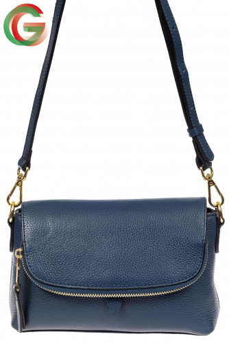 Женская сумка с клапаном-карманом, синяя