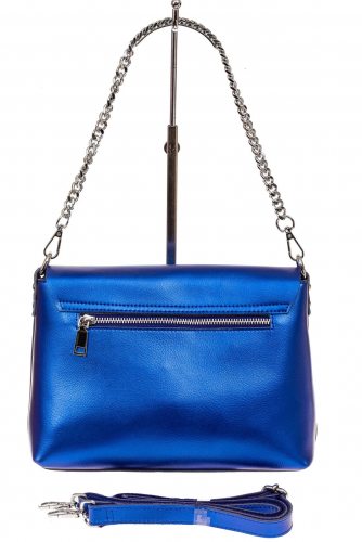 Женская сумка кросс-боди из натуральной кожи, цвет синий