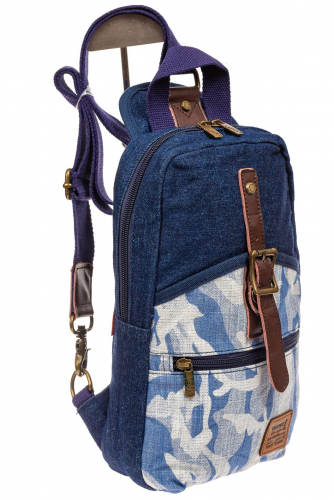 Слинг-рюкзак для мужчин, цвет синий