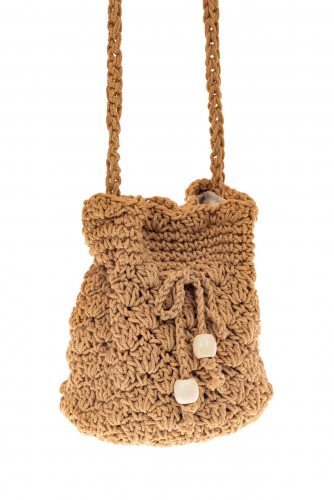 Плетеная сумочка-торба из джута, цвет крафт