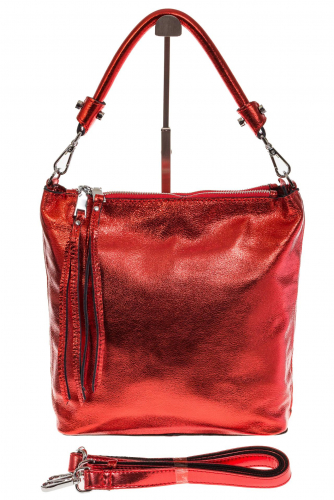 Женская сумка из натуральной кожи красного цвета 1102