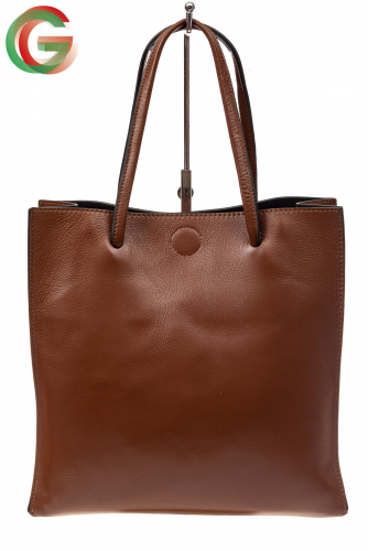 Женская сумка-мешок из натуральной кожи, цвет рыжий