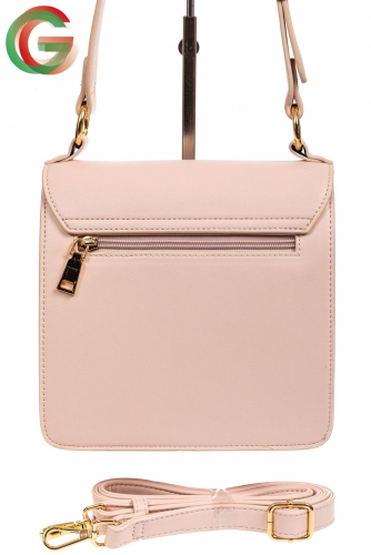 Маленькая каркасная женская сумка из экокожи, цвет розовый