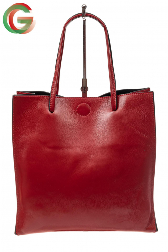 Женская сумка-мешок из натуральной кожи, цвет красный