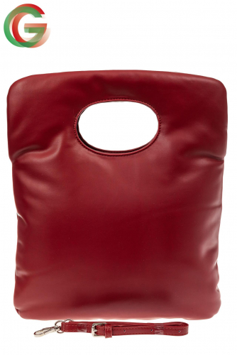Дутая сумка женская из эко-кожи, бордовая