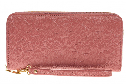 Дешевый кошелек для женщин из кожзама (эко), розовый
