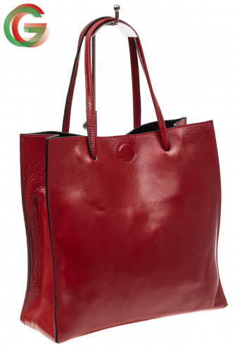 Женская сумка-мешок из натуральной кожи, цвет красный