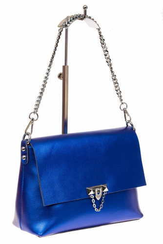 Женская сумка кросс-боди из натуральной кожи, цвет синий