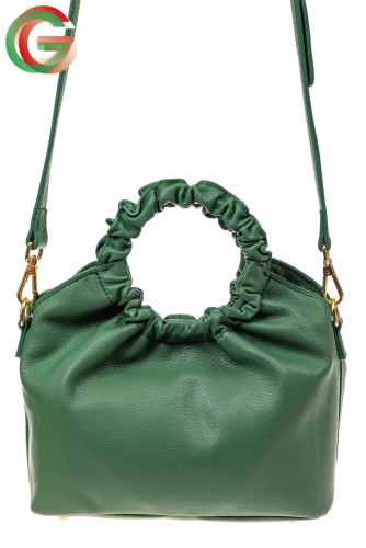 Сумка женская ring-bag из натуральной кожи, цвет зеленый