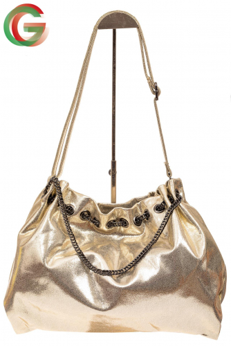 Мягкая женская сумка из искусственной кожи, цвет золото