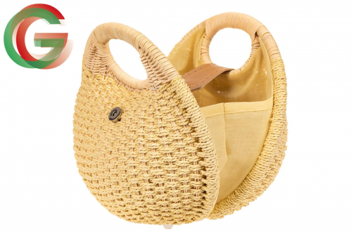 Женская плетеная сумка из ротанга в форме шара, цвет слоновой кости