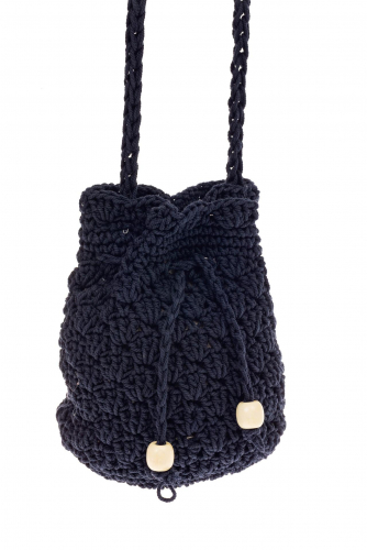 Плетеная сумочка-торба из джута, цвет синий