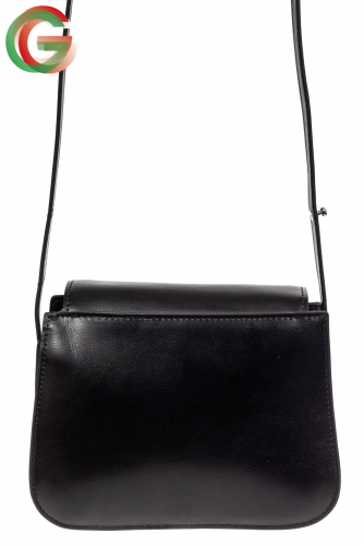 Классическая женская сумка из натуральной кожи, цвет черный
