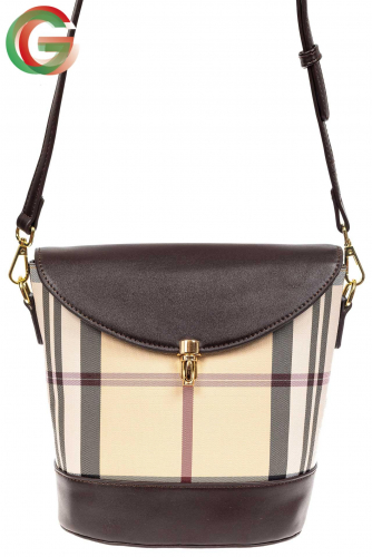 Женская сумка из кожзама сумка с клапаном, цвет коричневый