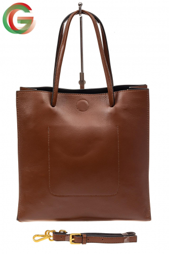 Женская сумка-мешок из натуральной кожи, цвет рыжий