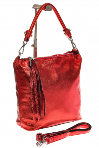 Женская сумка из натуральной кожи красного цвета 1102