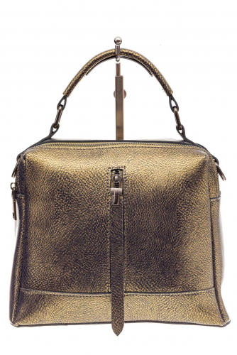 Женская сумка кросс-боди из натуральной кожи, цвет золото