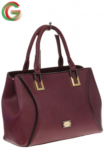 Классическая женская сумка из искусственной кожи, цвет бордо