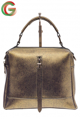 Женская сумка кросс-боди из натуральной кожи, цвет золото