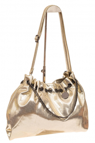 Мягкая женская сумка из искусственной кожи, цвет золото