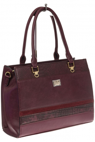 Женская сумка из искусственной кожи, цвет бордо-баклажан