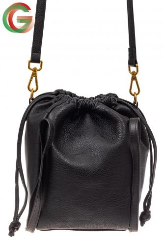 Сумка женская торба из натуральной кожи, цвет черный