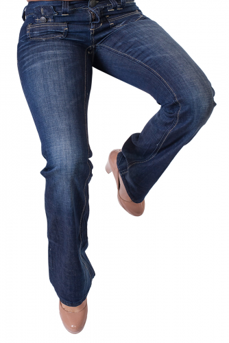 В меру расклешенные женские джинсы Миниатюрные кармашки, эффектный клеш от колена, широкий пояс №112 ОСТАТКИ СЛАДКИ!!!!
