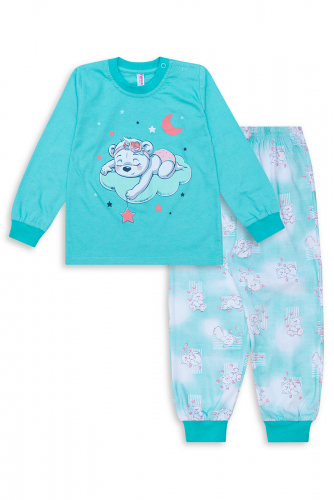 1023K-25 Пижама для девочки (фуфайка с длинным рукавом, брюки) (Кулирка,  100 % хлопок)