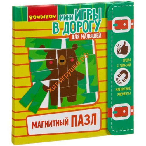 Компактные развивающие игры в дорогу  МАГНИТНЫЙ ПАЗЛ 3+ ВВ3560
