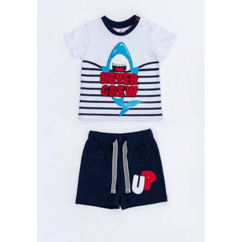 Комплект для мальчиков ((1)сорочка верхняя и (2)шорты) Prawn темно-синий