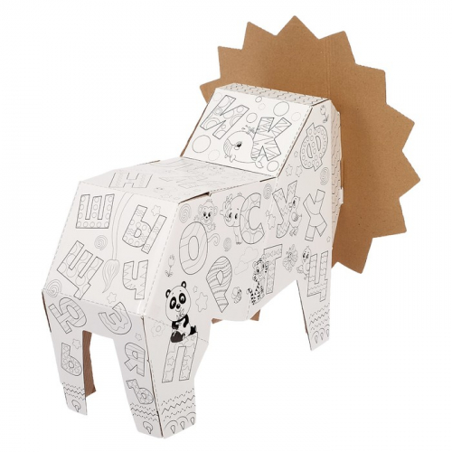 Набор для творчества «Львёнок Мур», раскраска-конструктор из картона