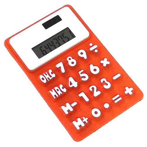 Силиконовый гибкий 8-разрядный калькулятор на магните №256