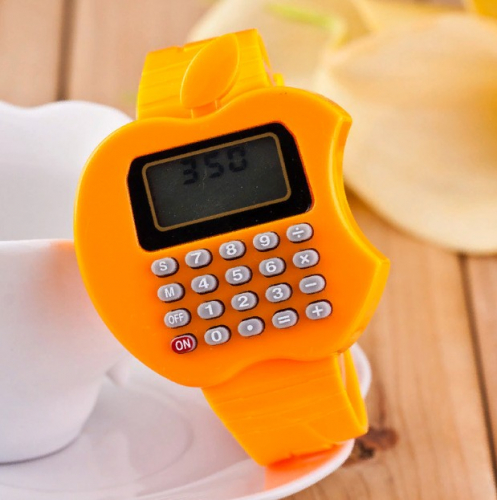 Детские электронные наручные часы-калькулятор Яблоко