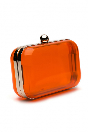 Клатч футляр Фабрика Грез со съемной цепочкой #204865Ярко-оранжевый, золотистый