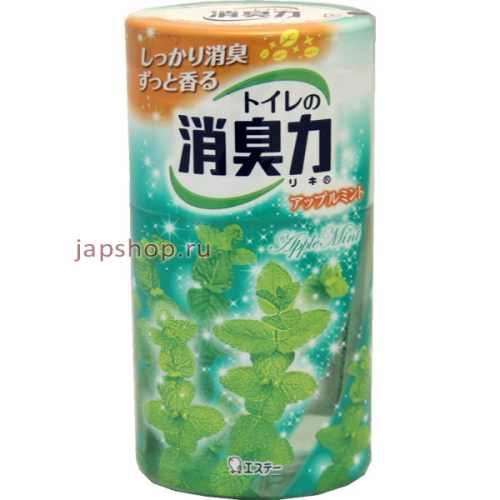 ST Shoushuuriki Жидкий дезодорант - ароматизатор для туалета c ароматом яблочной мяты, 400 мл. (4901070115037)