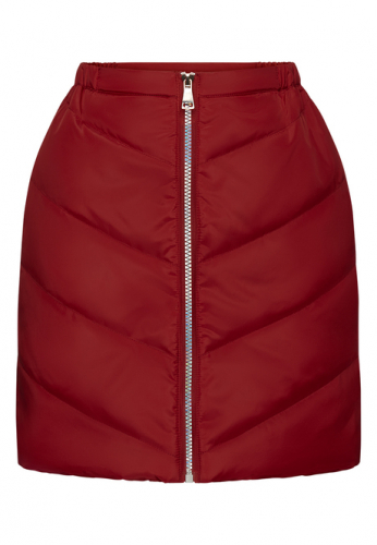 Утеплённая стёганая юбка для девочки, цвет тёмно-красный