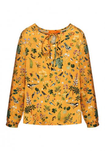 Блузка с набивным рисунком для девочки, цвет шафран
