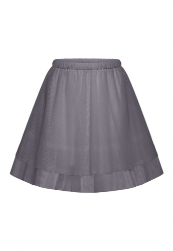 Многослойная юбка для девочки, цвет серый