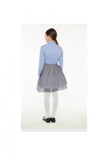 Многослойная юбка для девочки, цвет серый