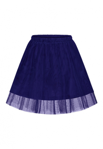 Многослойная юбка для девочки, цвет темно-синий
