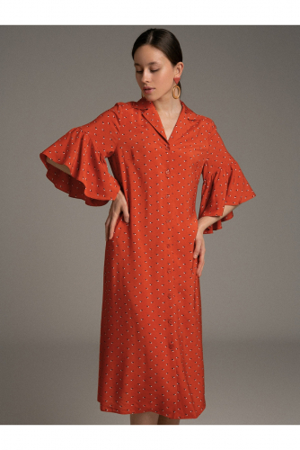 #100382 Платье (Emka Fashion) терракотовый