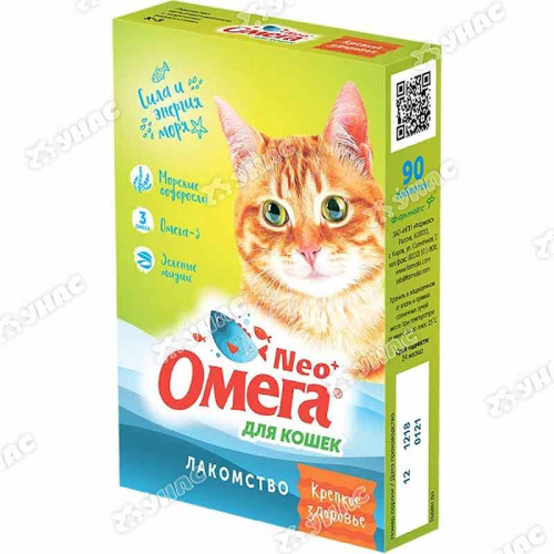 ОМЕГА Neo+ Лакомтство для кошек Крепкое здоровье 90 таблеток х5