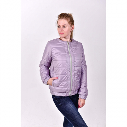 690 1890Короткая утепленная куртка с круглой горловиной, KG025 цвет - лиловый