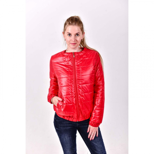 690 1890Короткая утепленная куртка с круглой горловиной, KG025 цвет - красный