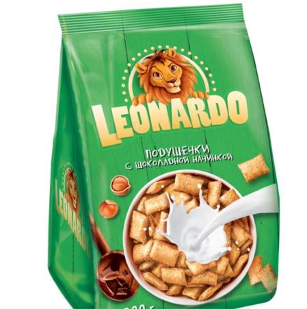 LEONARDO Зерновые подушечки из 5 злаков с шоколадной начинкой 200г